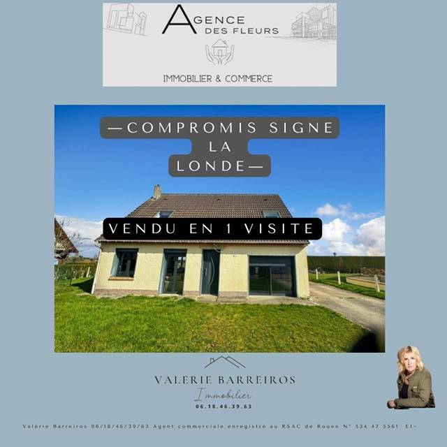 A acheter maison de 122 m² édifiée sur 600 m² de terrain sur la commune de LA LONDE 76500